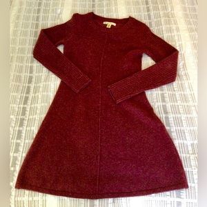 Kaisely | Burgundy Mohair Blend Sweater Dress